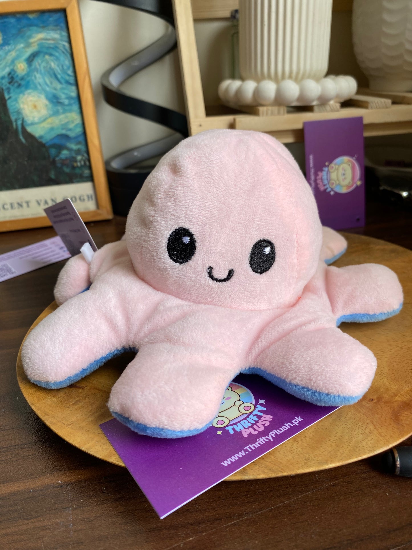 Viral Pink and Blue Reversible mood changing Octopus Plush