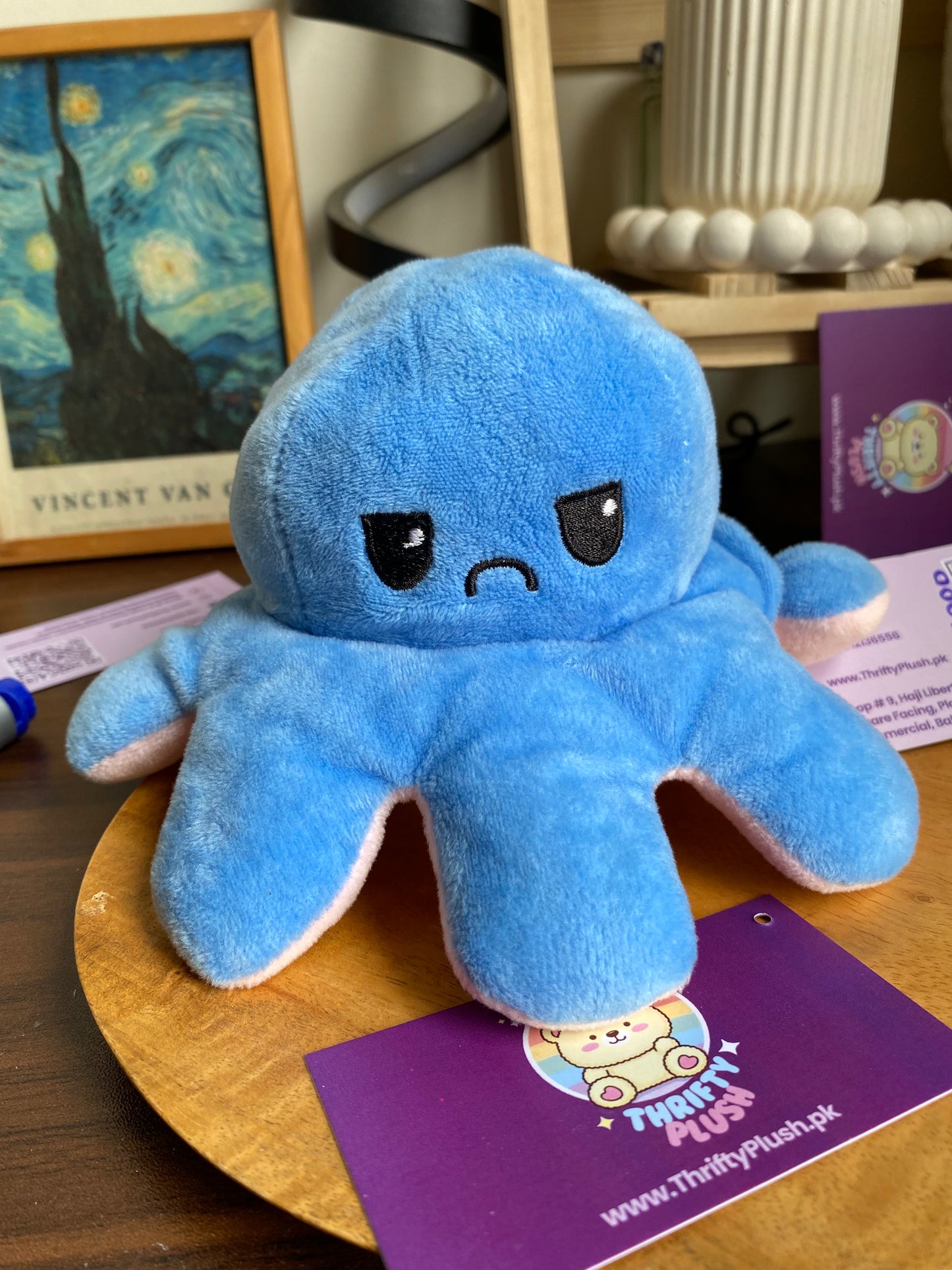 Viral Pink and Blue Reversible mood changing Octopus Plush