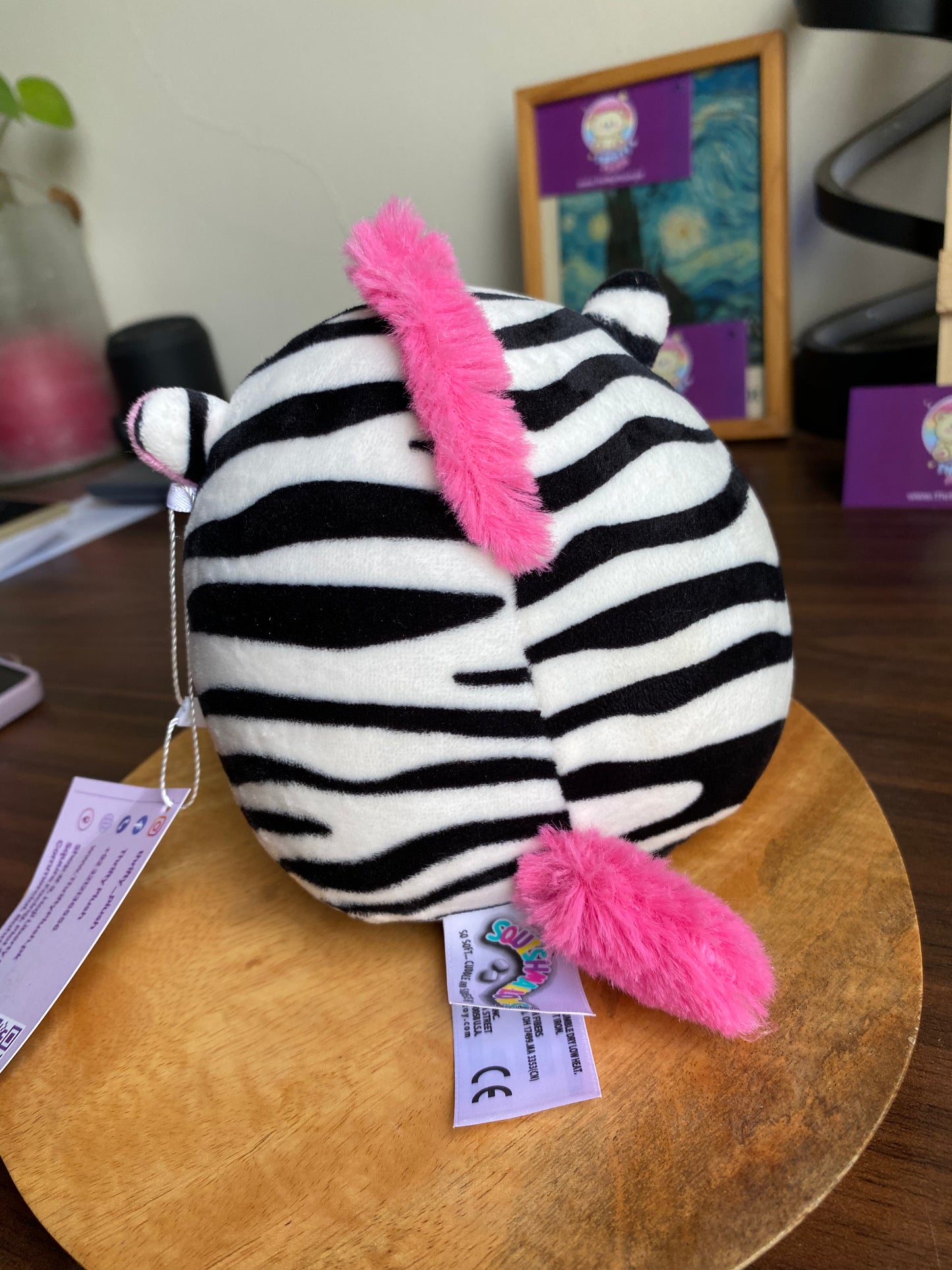 Squishmallows Tracey The Zebra | Black And White Stripes with Pink fur Detailing