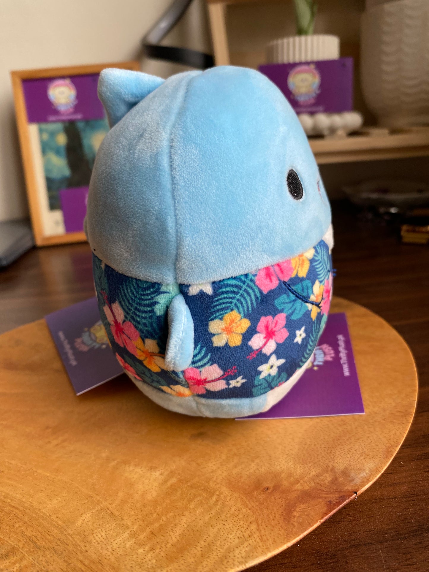 Squishmallows 5” Rey Shark Blue New Kellytoy Plush Hawaiian Shirt | Baby Shark Dodo