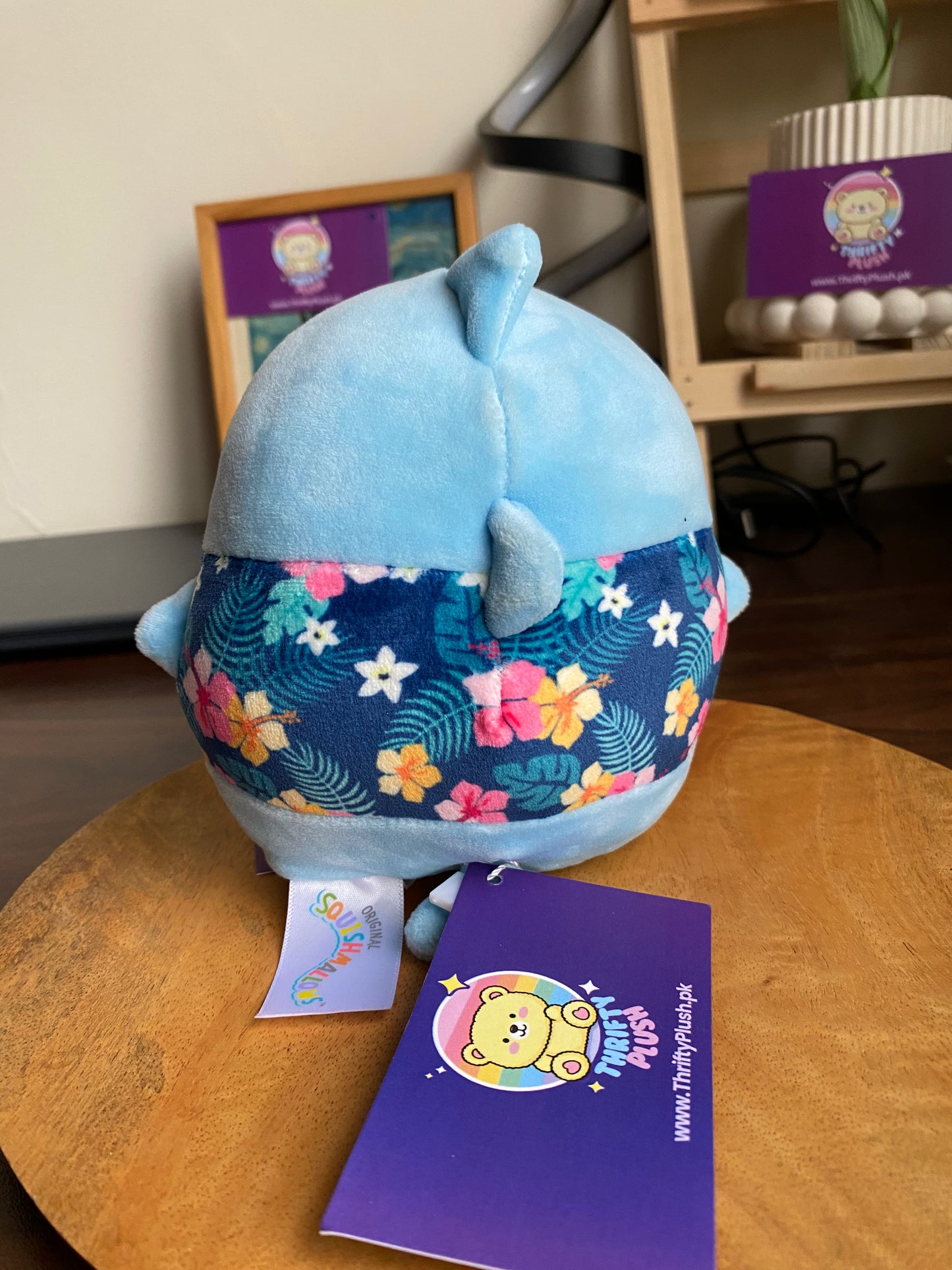 Squishmallows 5” Rey Shark Blue New Kellytoy Plush Hawaiian Shirt | Baby Shark Dodo