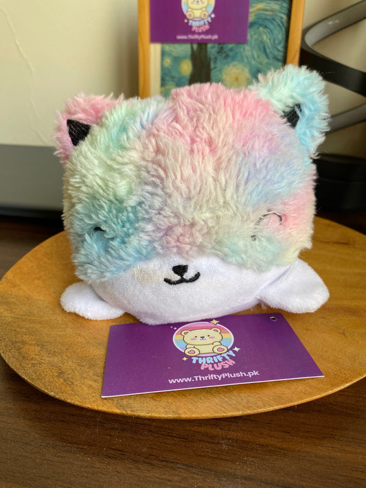 Reversible Mood Changing cat Plushie – Tie-Dye Pink & blue | Viral TikTok Soft Toy in Pakistan