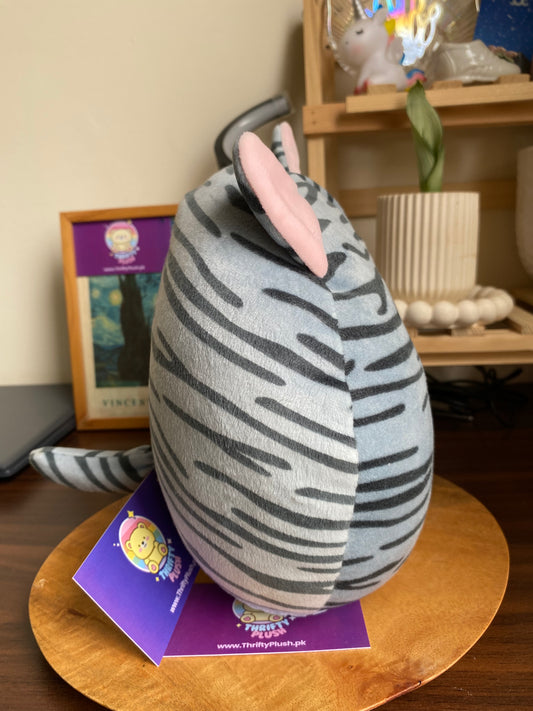 9” TY Beanie Boos Kiki Grey Tabby Cat Plush – Soft Striped Kitten Stuffed Animal