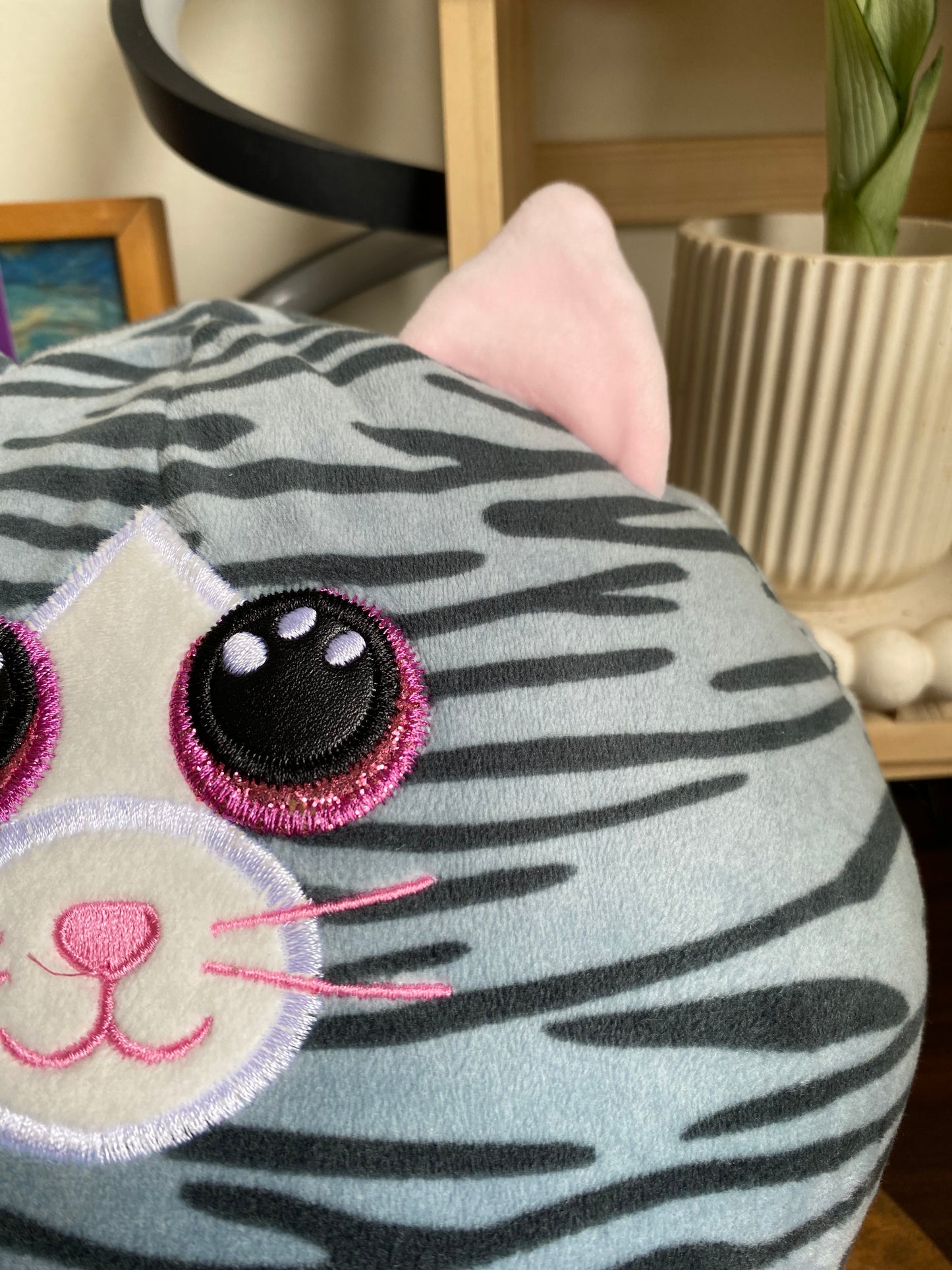 9” TY Beanie Boos Kiki Grey Tabby Cat Plush – Soft Striped Kitten Stuffed Animal