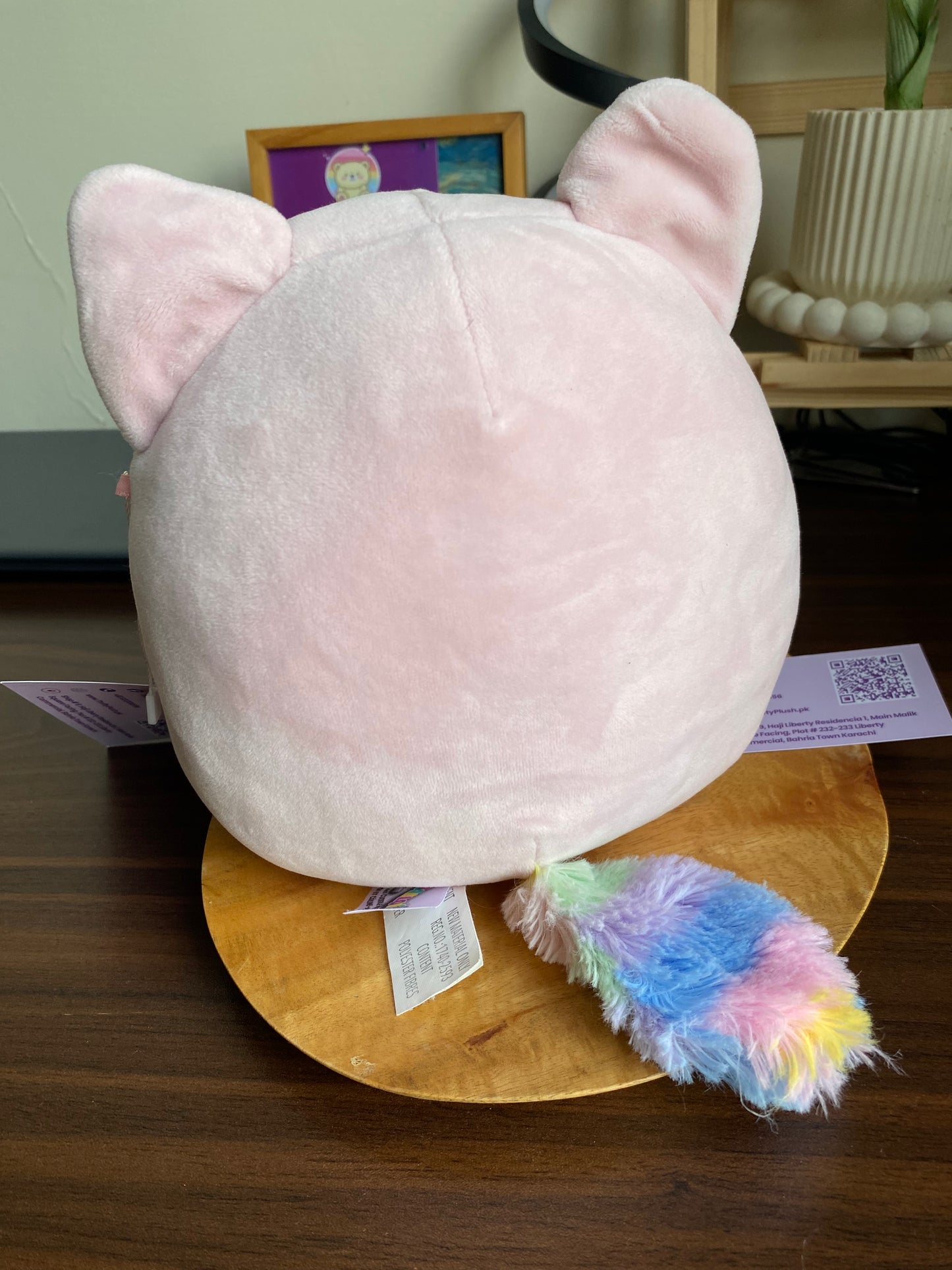 Squishmallow 8″ Alessi the Fox Plush – Pink Sleepy Fox with Rainbow Fuzzy Belly