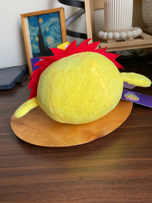 Cute Round Lion Plush with Ribbon Mane – Baby Sensory Soft Toy