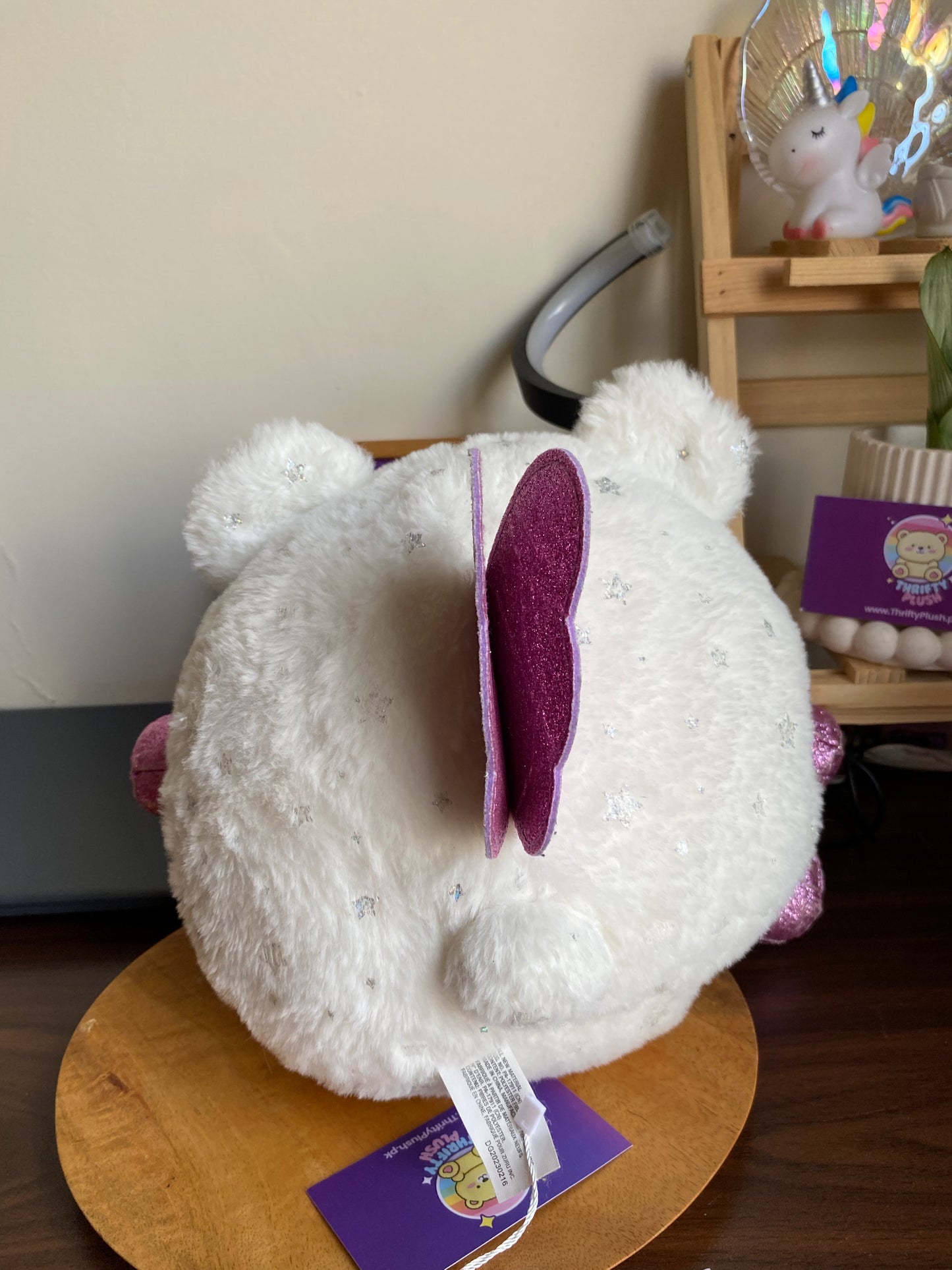 Sparkle Unicorn Bear Plush – Soft White & Pink Fantasy Plush Toy with Shimmer Horn & Glitter Paws