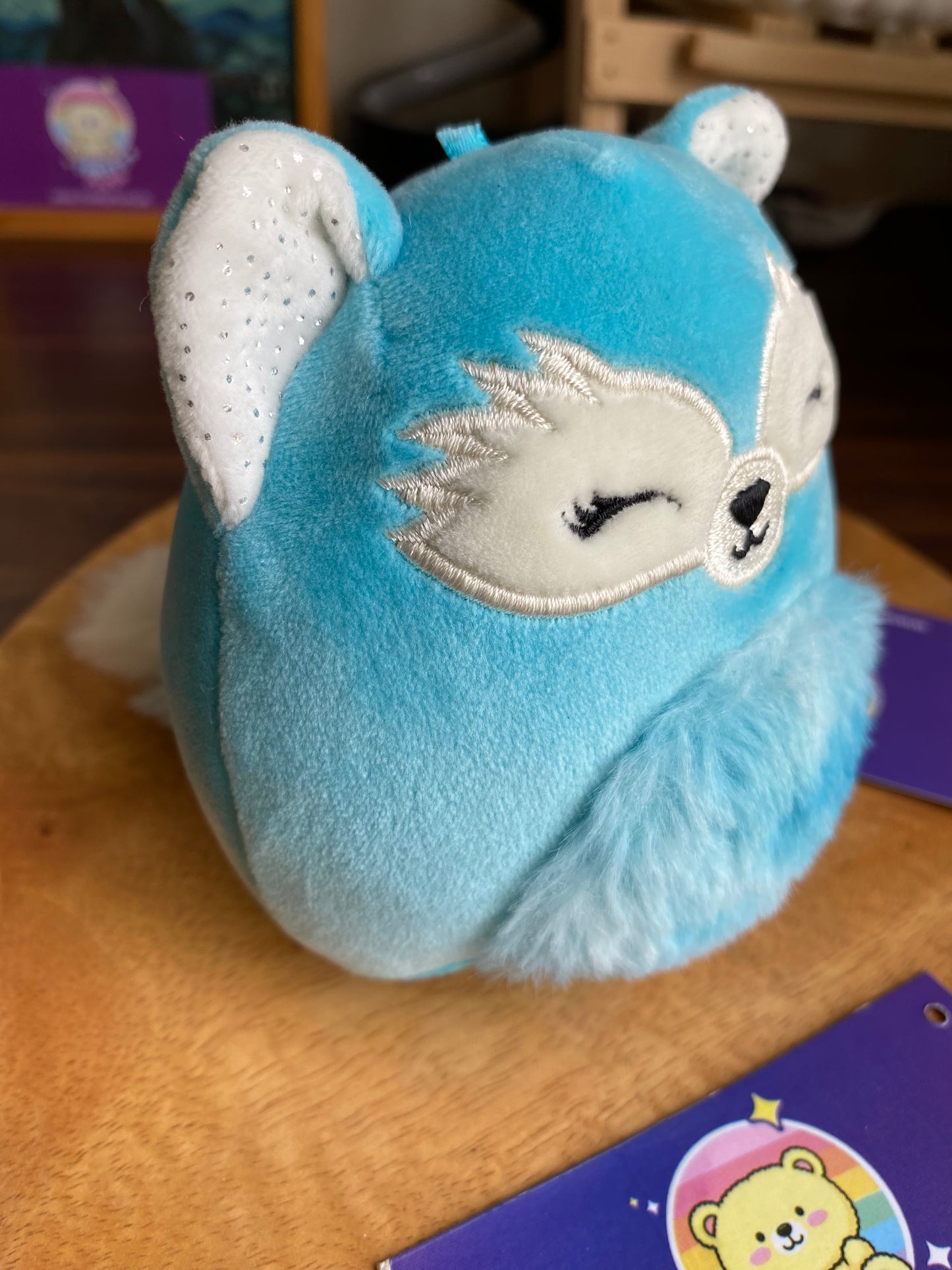 Kellytoy Fox Mini Squishmallow 3.5″– Soft Blue Foxy