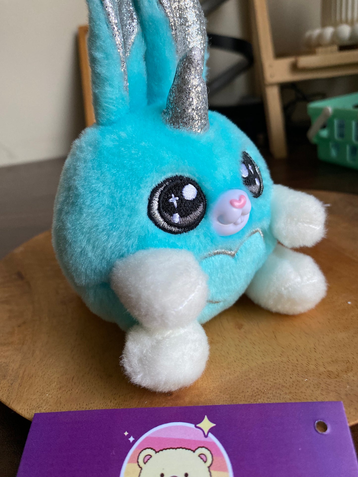 Sparkle-Horn Bunnycorn Plush Toy – Soft Teal Unicorn-Bunny Stuffed Animal