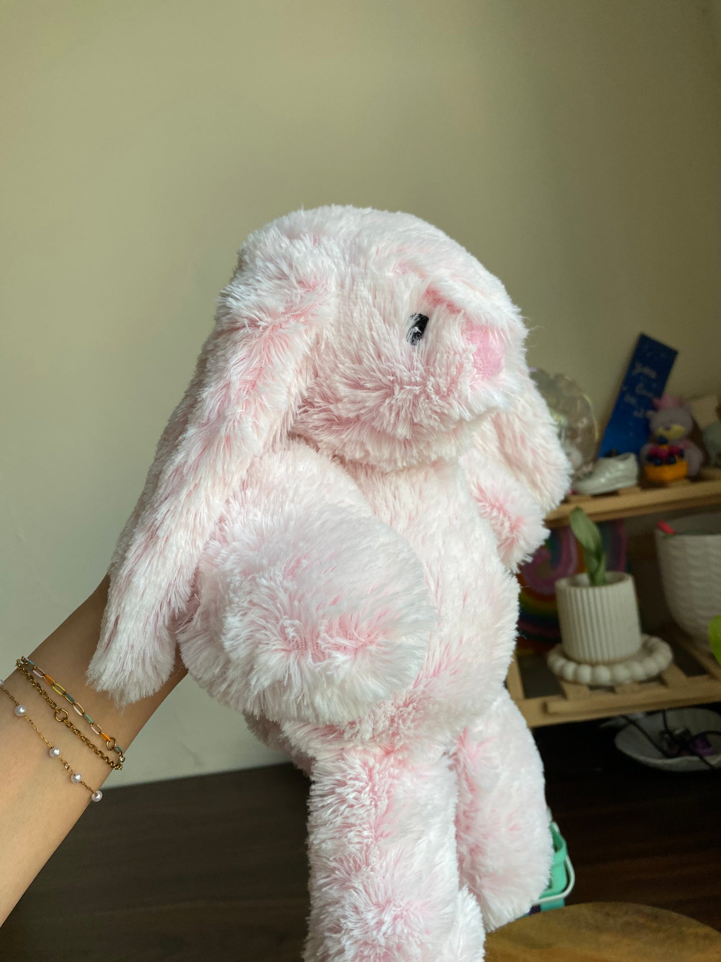 Carry Toys Pastel Pink Bunny Plush – Ultra-Soft Floppy-Eared Cuddle Bunny