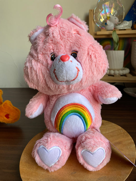 Care Bears Cheer Bear Plush – Soft Pink Rainbow Teddy Toy