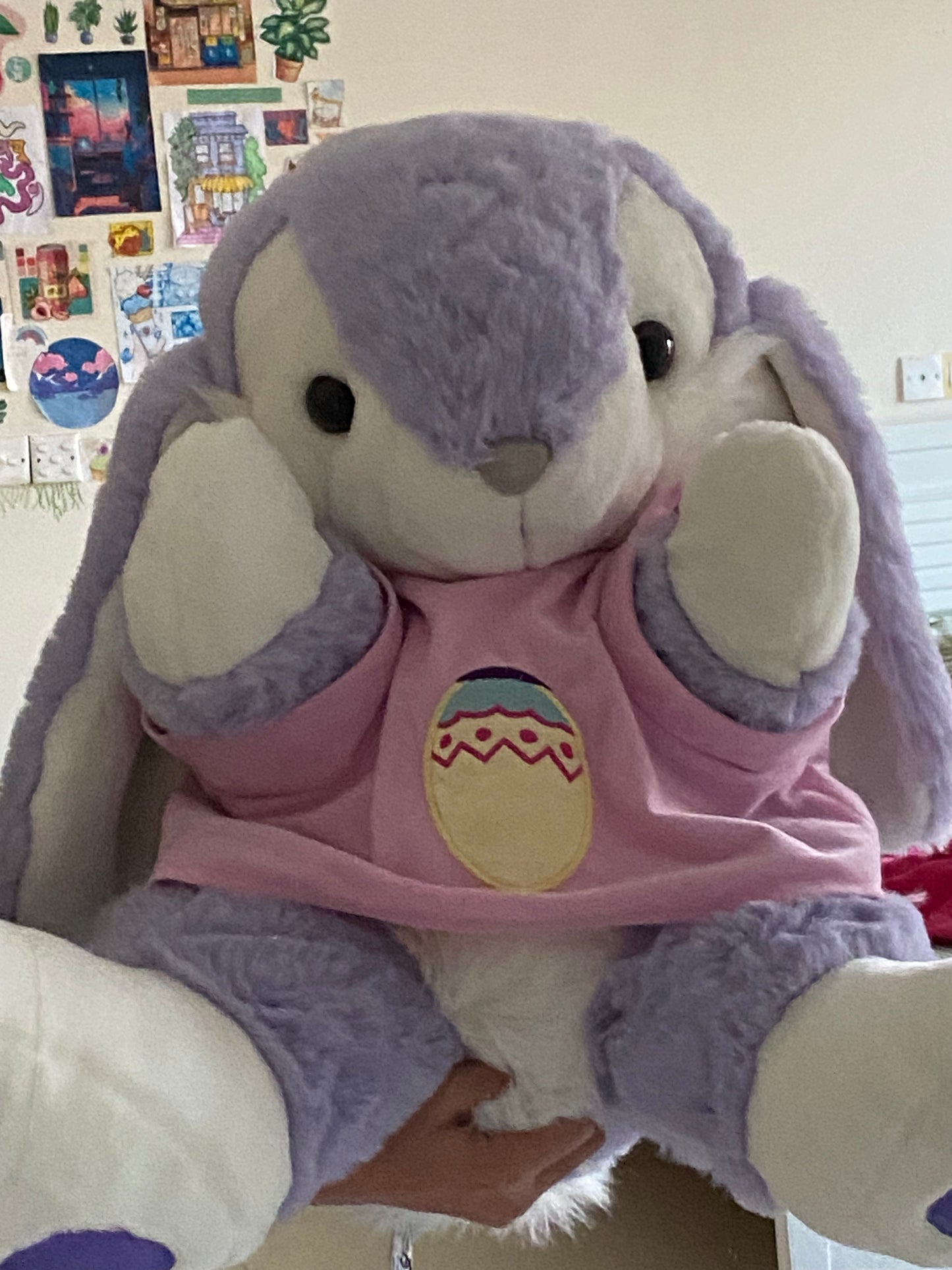 Huge Purple Bunny Plush Toy – Giant Soft Stuffed Rabbit for Kids & Adults