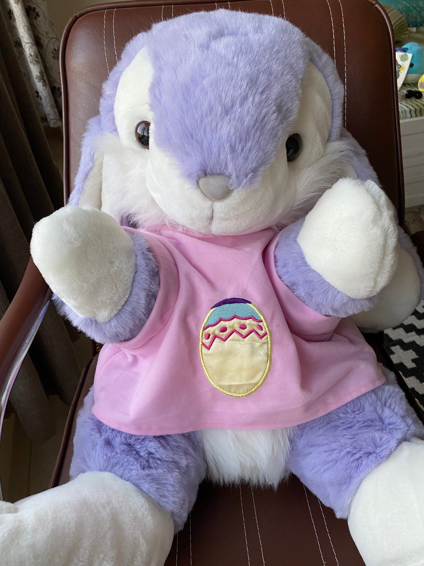 Huge Purple Bunny Plush Toy – Giant Soft Stuffed Rabbit for Kids & Adults