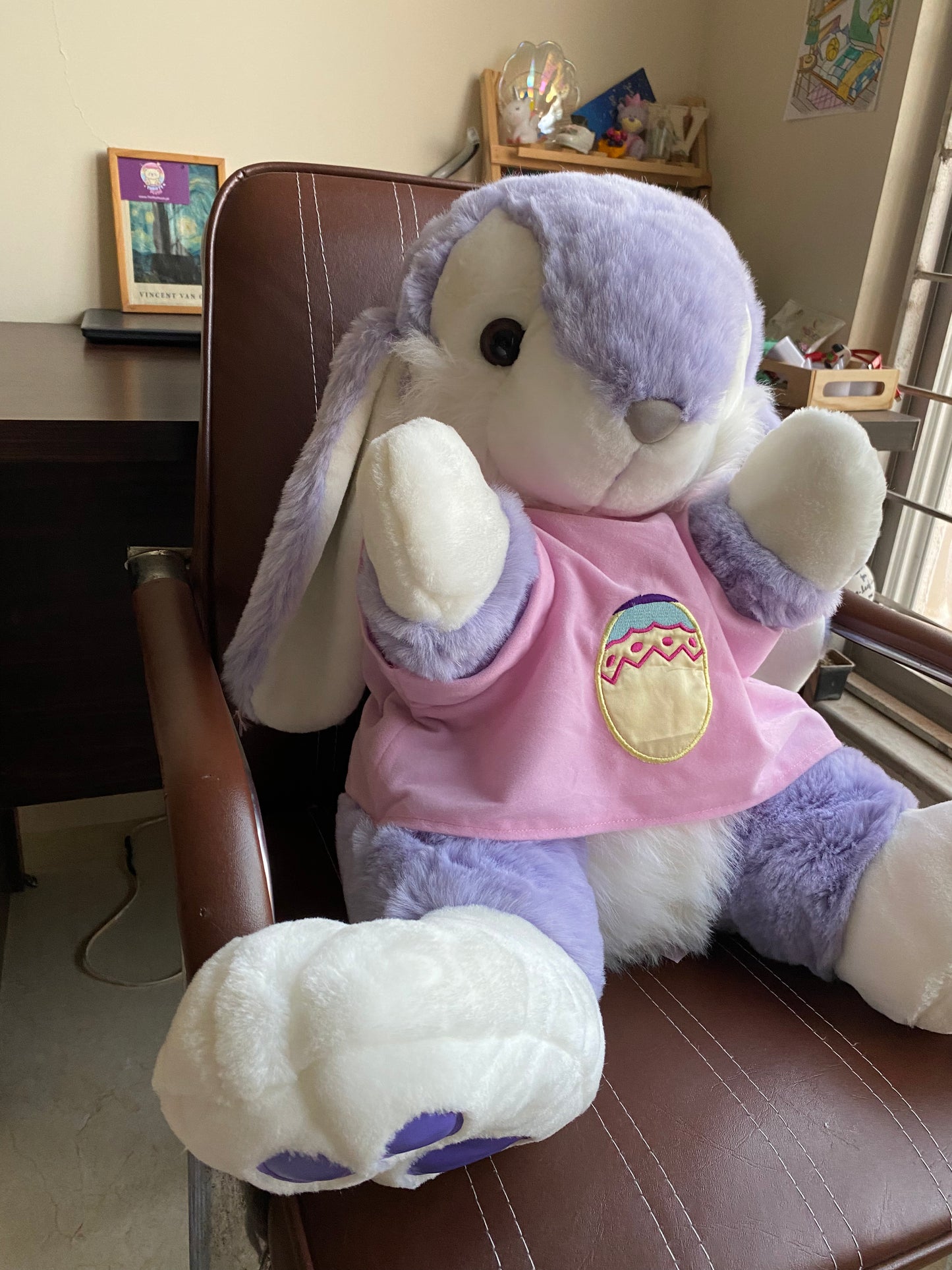 Huge Purple Bunny Plush Toy – Giant Soft Stuffed Rabbit for Kids & Adults