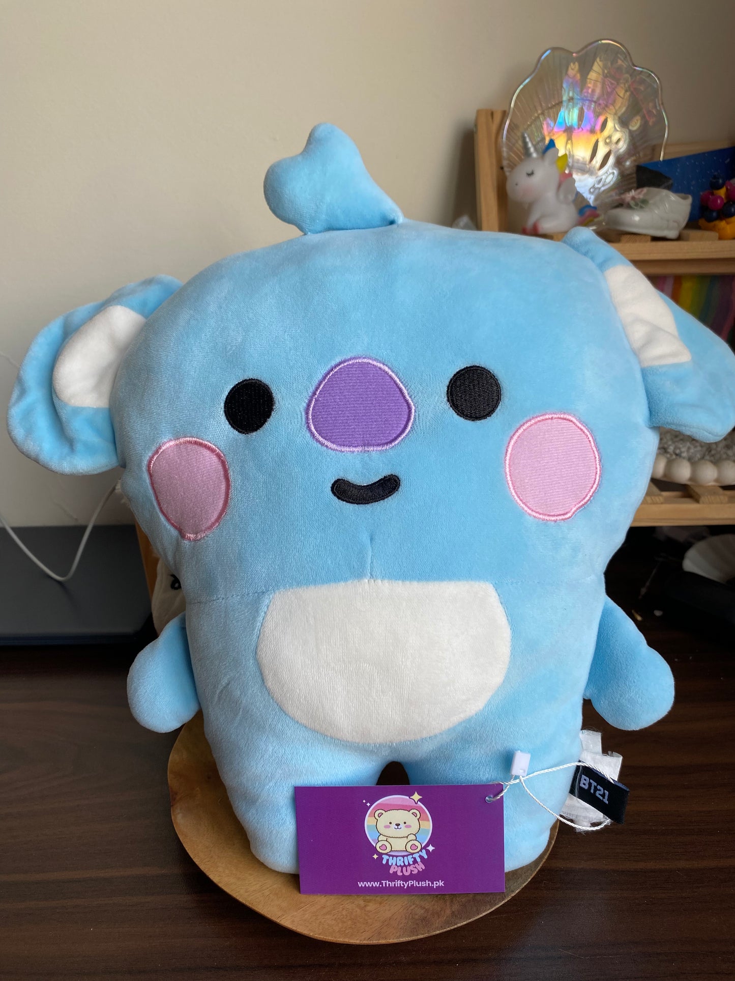 BT21 KOYA blue plush toy made with soft fabric, BTS character stuffed doll available online in Pakistan