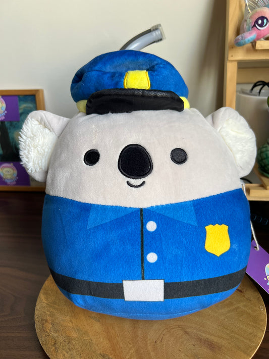 8-inch Squishmallows plush Toy Called Detective Kirk the Koala.
