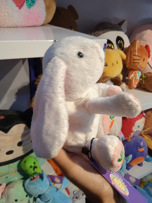White Stuffed Bunny Animal with Carrot Plush Toy