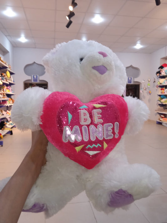 Jumbo White "Be Mine" Valentine Teddy Bear