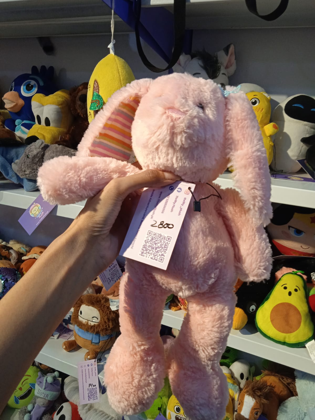 Light Pink Long Leg Bunny Plush Toy