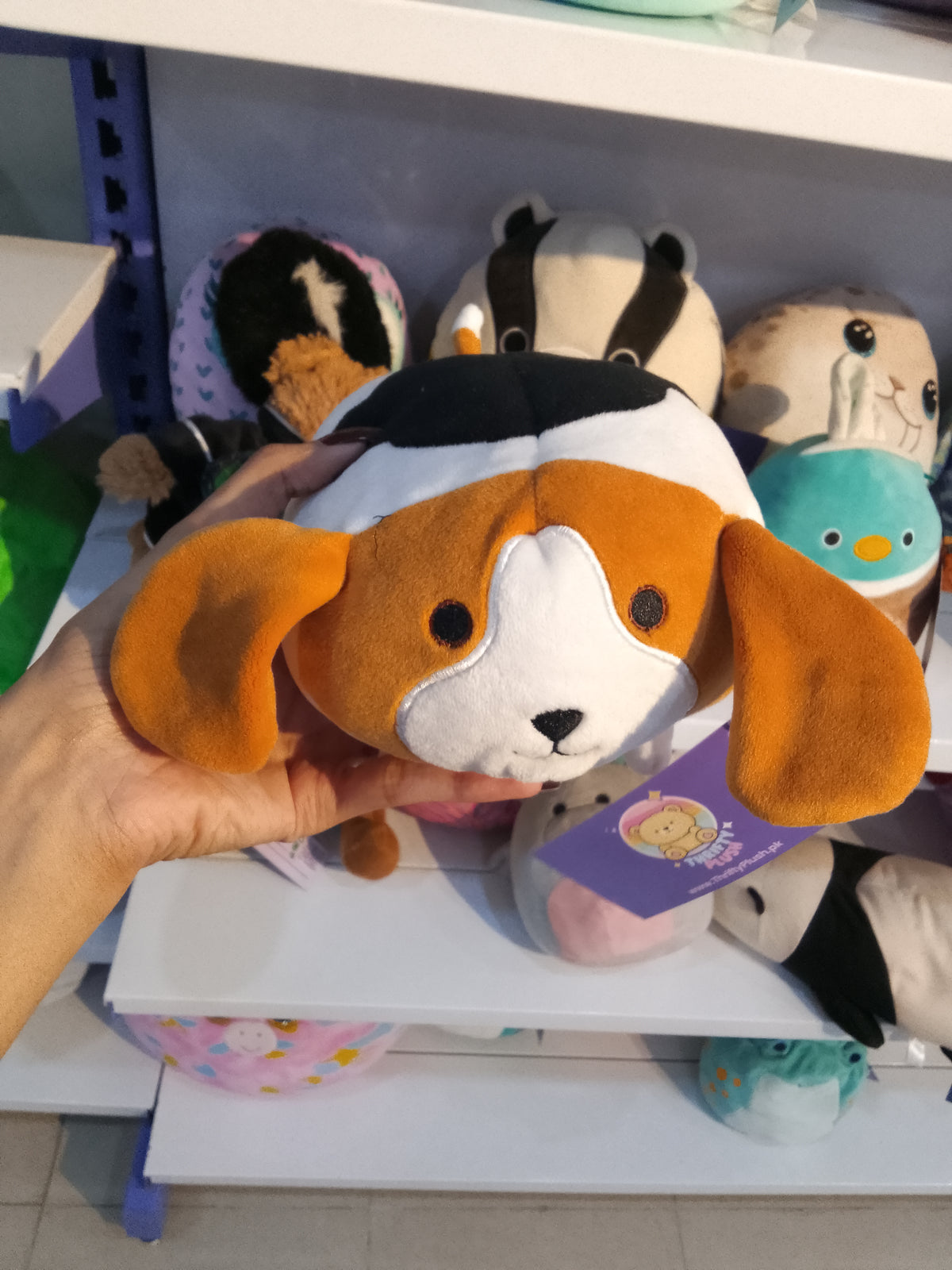 Cylindrical, stackable plush toy