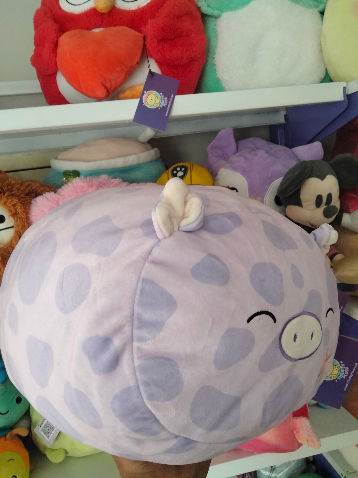 Squishmallows Stackables 12" Pammy the Purple Spotted Pig plush toy