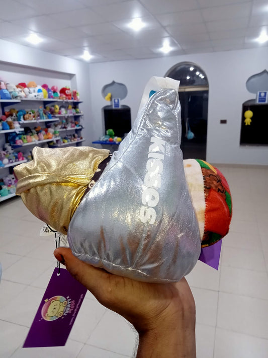 Hershey's Kisses Brand Plush Pillow, designed to resemble the iconic teardrop-shaped chocolate.