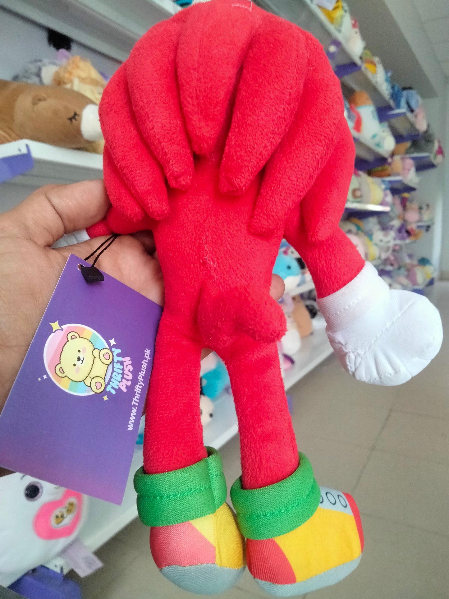 Knuckles the Echidna plush toy.