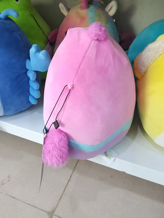 Squishmallows Empressa the Chick plush toy with a pink, blue, and yellow easter egg design.