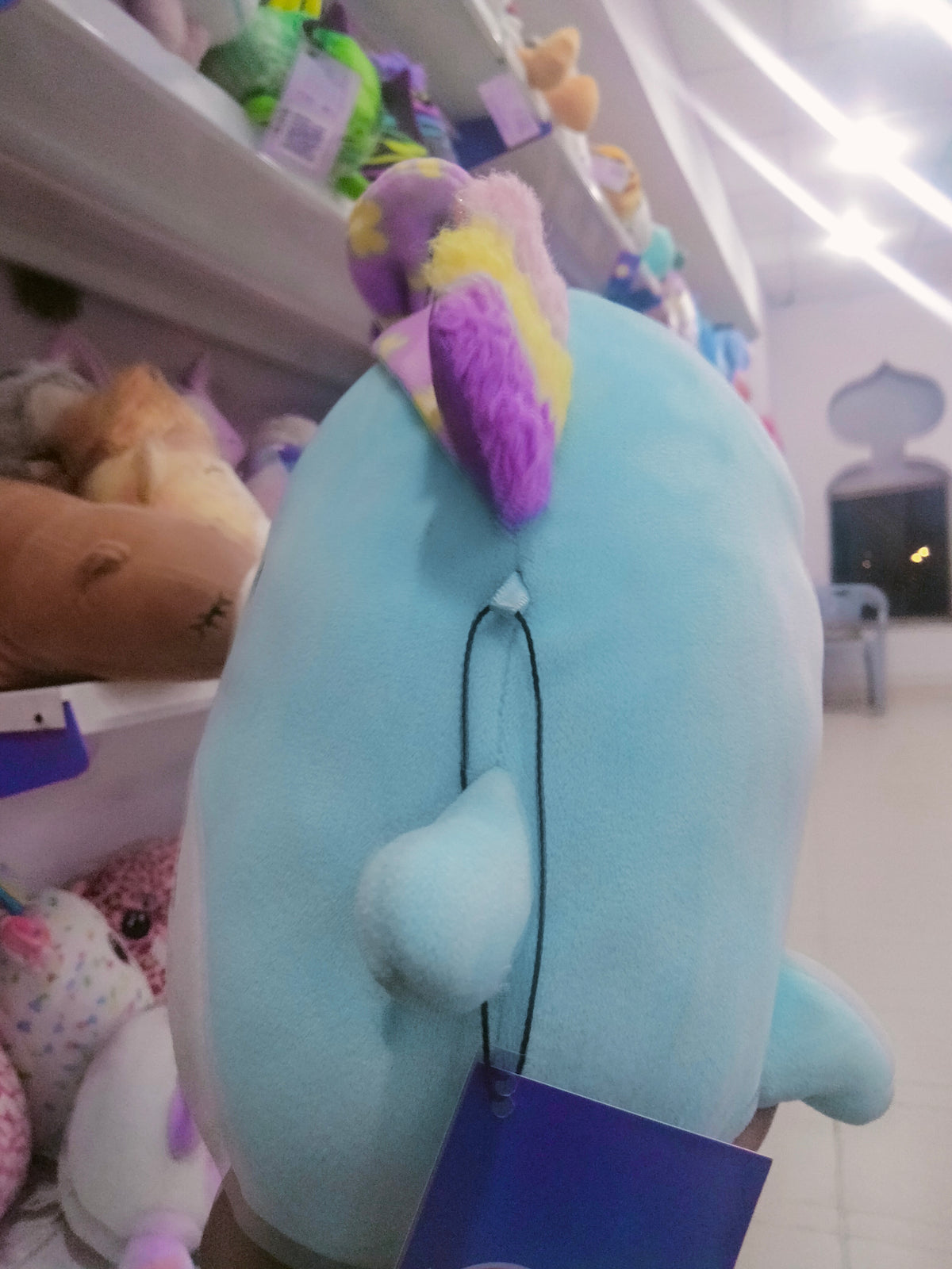 Squishmallows Irina the Teal Axolotl plush toy.