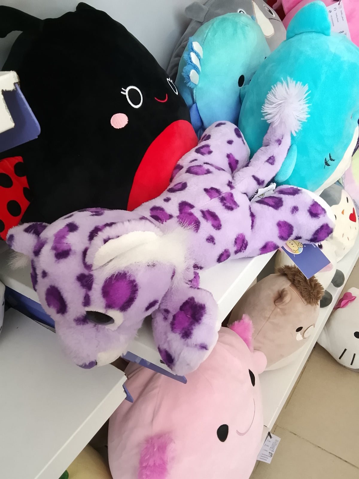 Mirada Cute Purple Glitter Eye Leopard Soft plush Toy