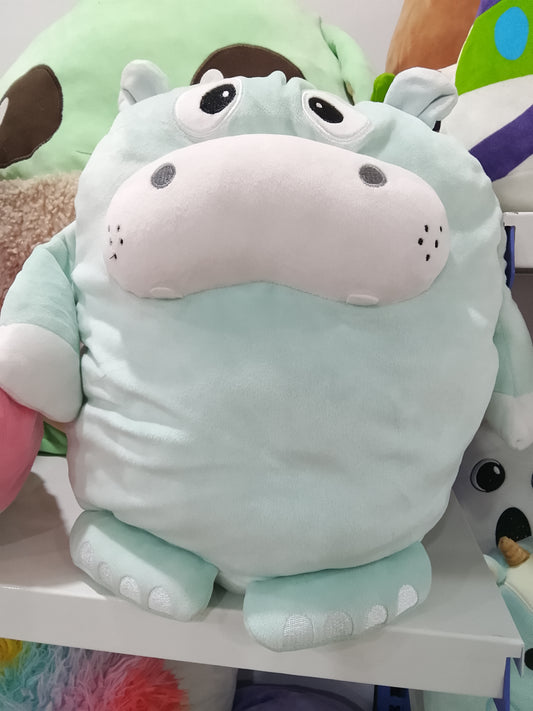 Mint green Hippo Plush Toy.