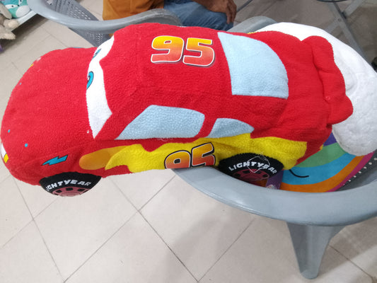 Disney Pixar Cars Lightning McQueen stuffed plush toy pillow.
