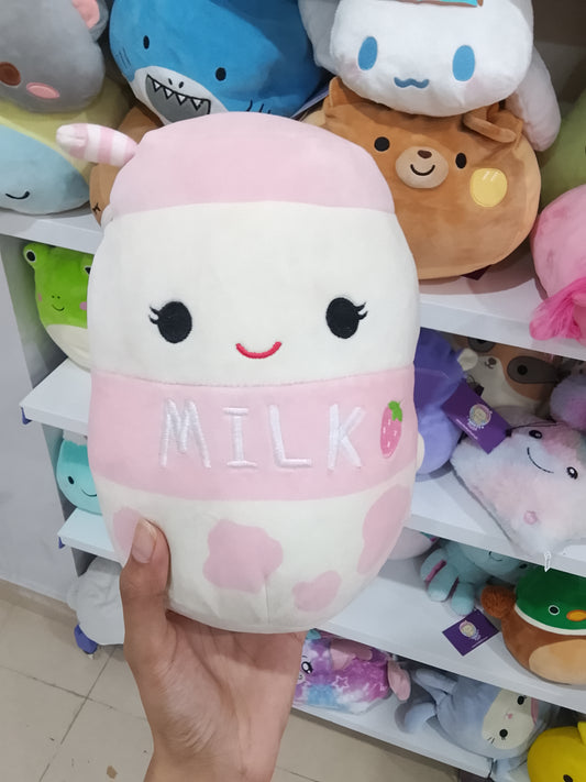 Squishmallow named Amelie the Strawberry Milk.