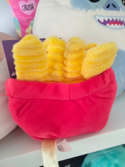 Foodie-Themed Plush Toy Shaped Like A carton Of French Fries.