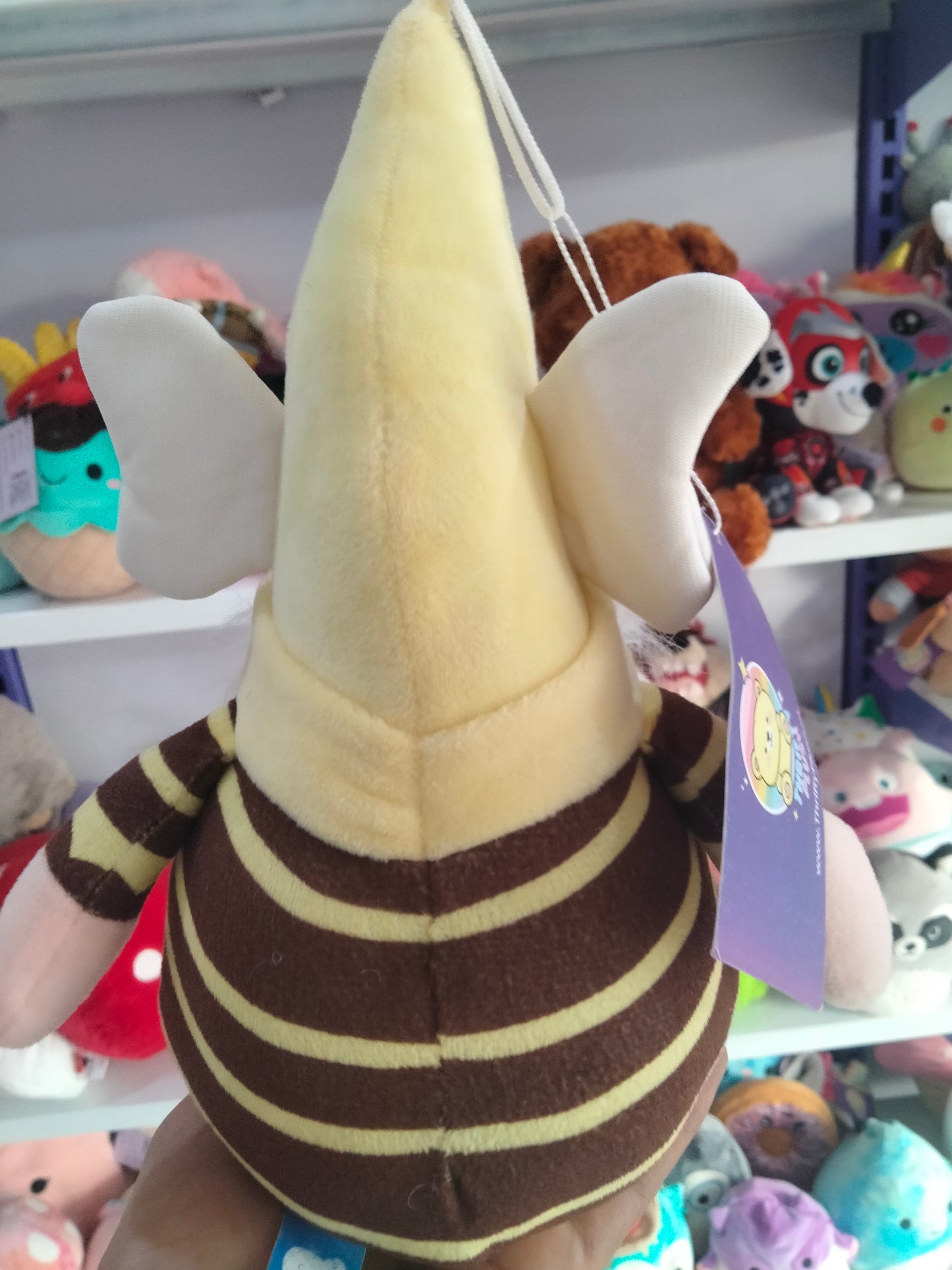 plush bumble bee gnome toy.