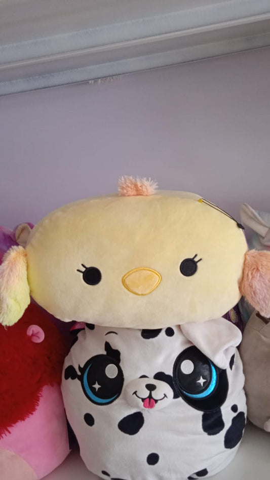Aimee the Yellow Chick plush from the Squishmallows brand.