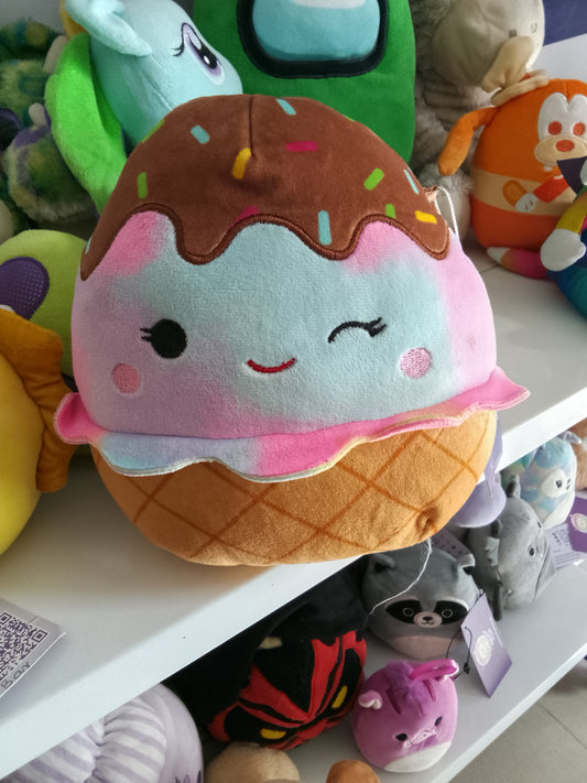 Squishmallows Glady the Ice Cream plush toy featuring a colorful tie-dye design.
