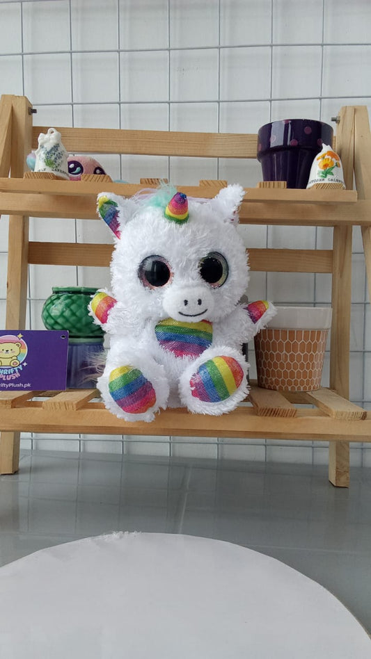 Pixy The Unicorn, Plushie A Popular Character From The Ty Beanie Boos collection.