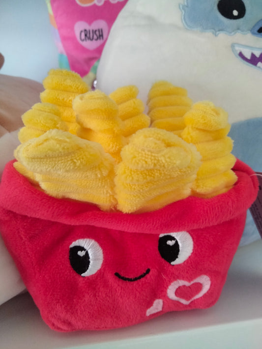 Foodie-Themed Plush Toy Shaped Like A carton Of French Fries.