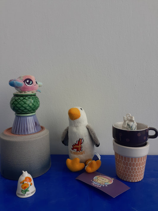 Plush toy Of A Seagull With The Word "GUERNSEY" 