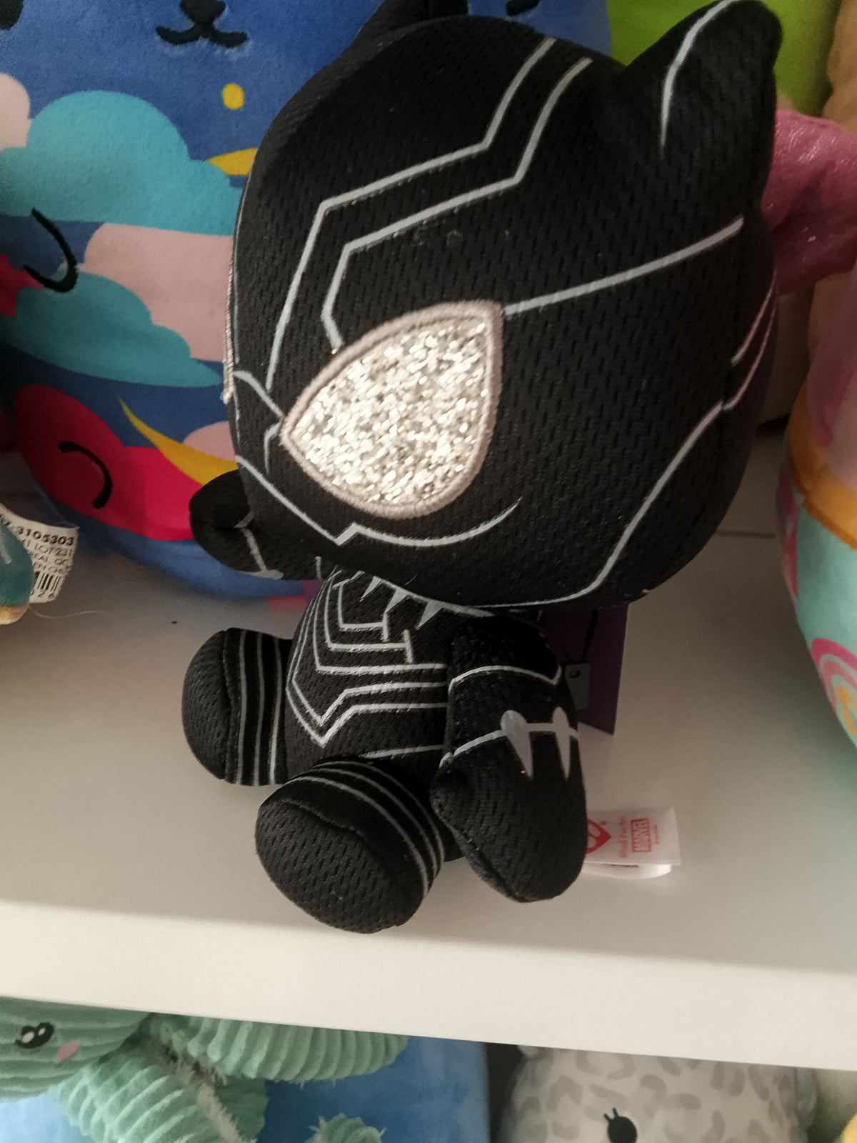 Ty Marvel Black Panther Beanie Baby plush stuffed animal.