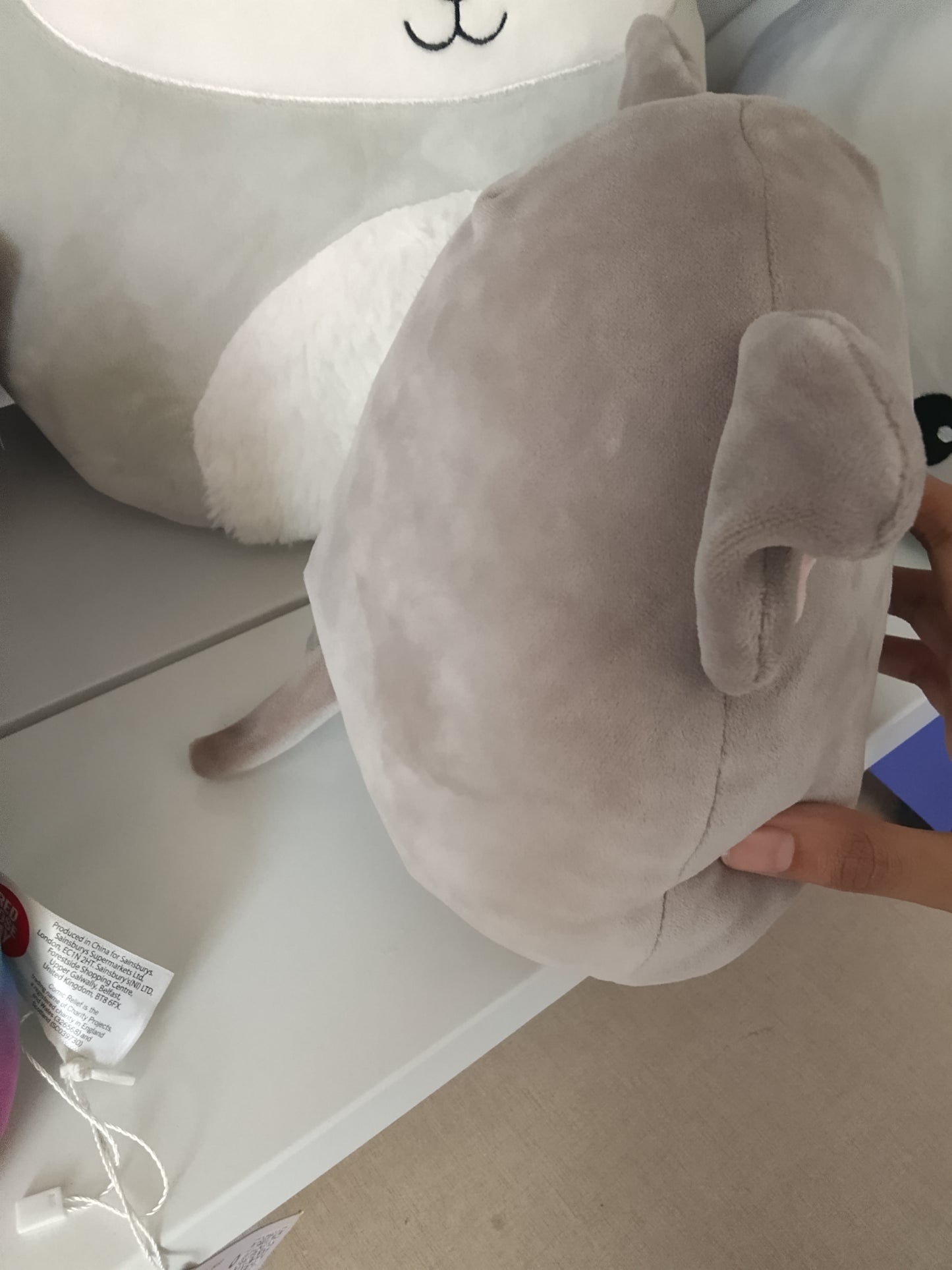 Kellytoy Squishmallows Mila the Elephant plush toy in a grey colorway.