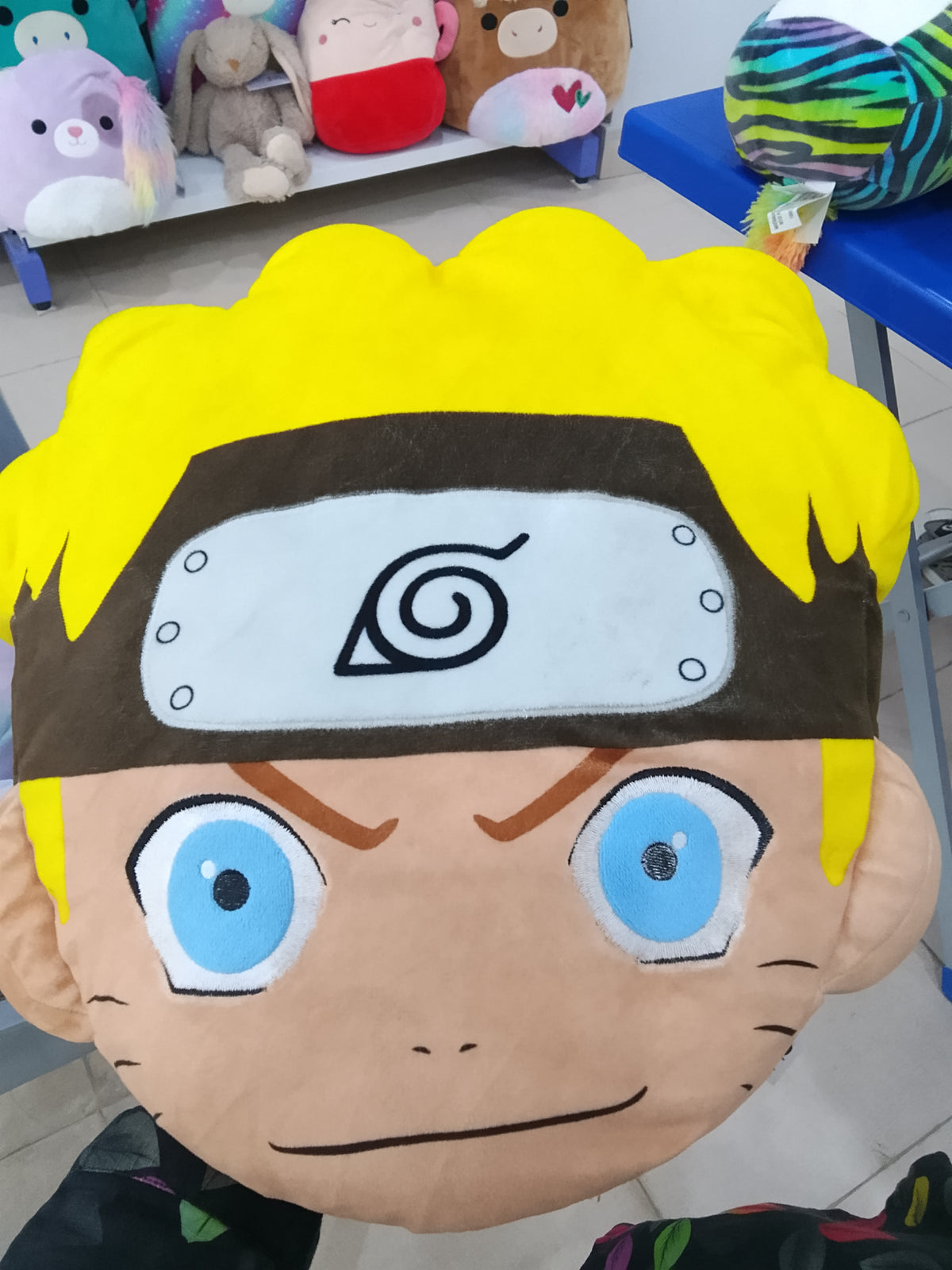 Naruto Uzumaki plush figure from the Mocchi-Mocchi series by Tomy.