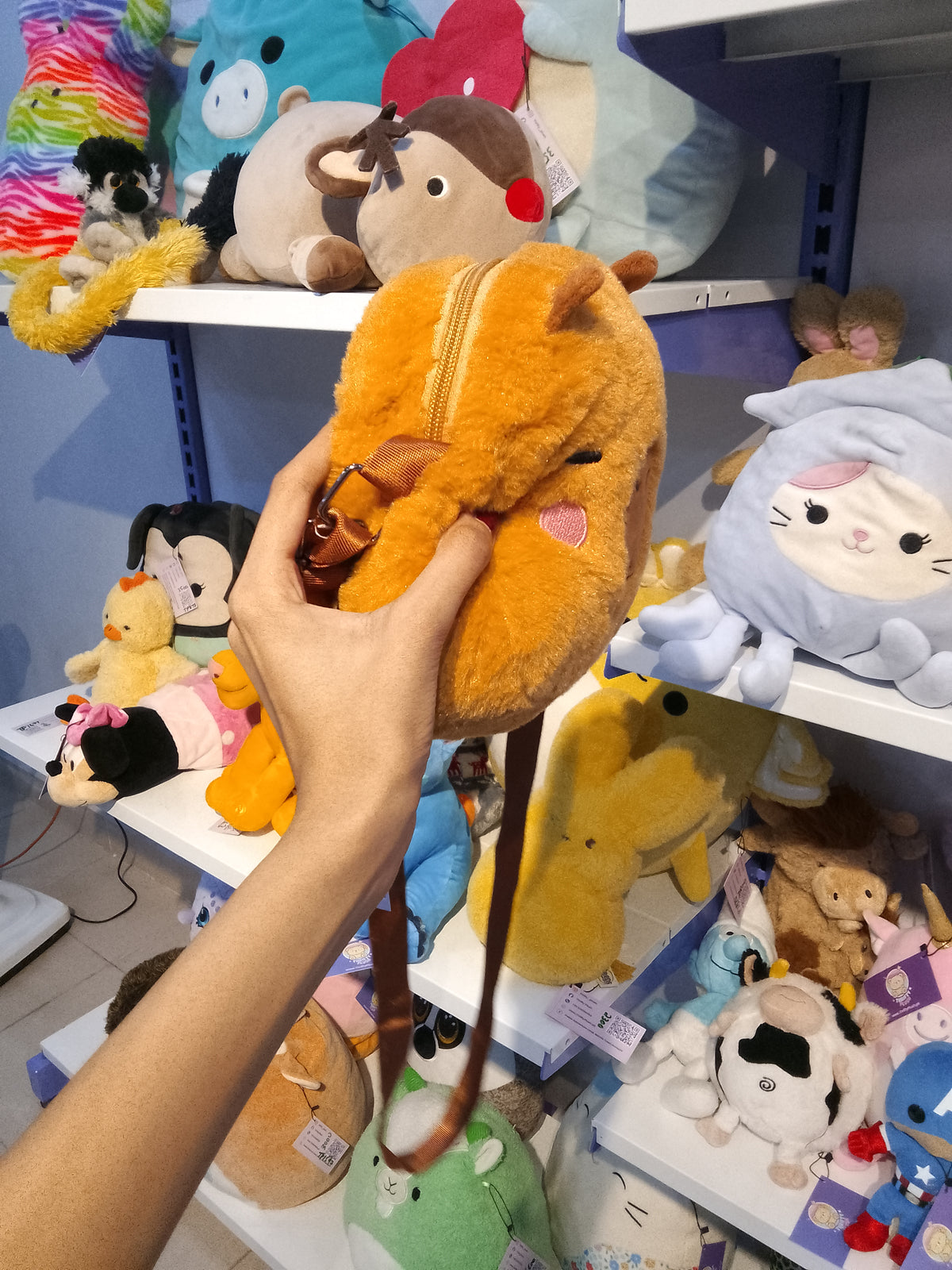 Kawaii Cartoon Capybara Plush Crossbody / Sling Bag