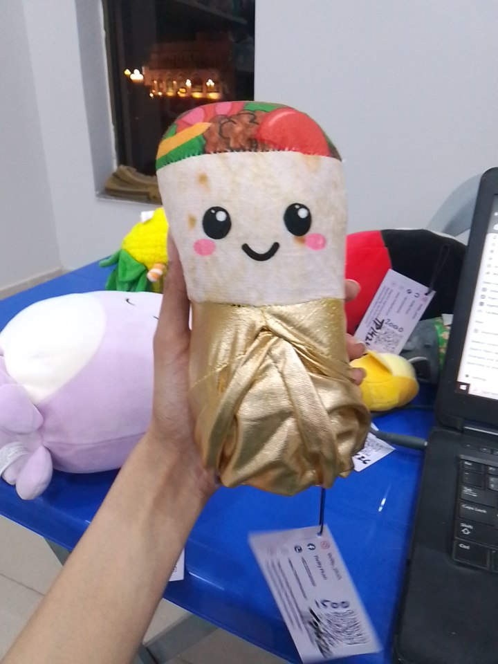 Bernardo the Burrito, a popular character from the Squishmallows food squad