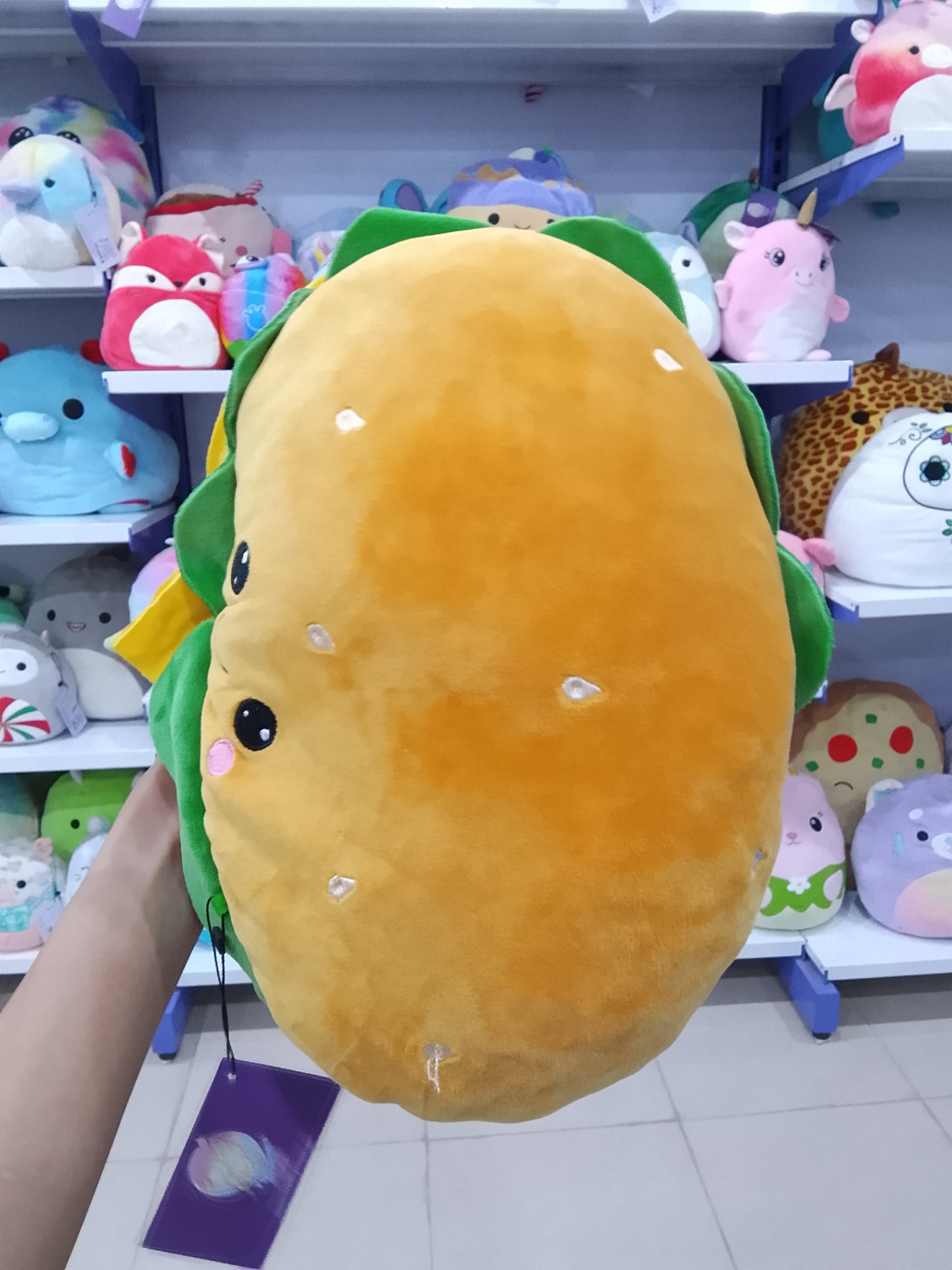 Squishmallow  Cheeseburger Plush Toy.