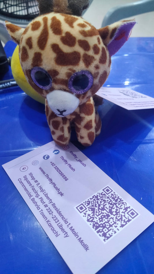 TY Teenie Beanie Boos Twigs the Giraffe plush toy.