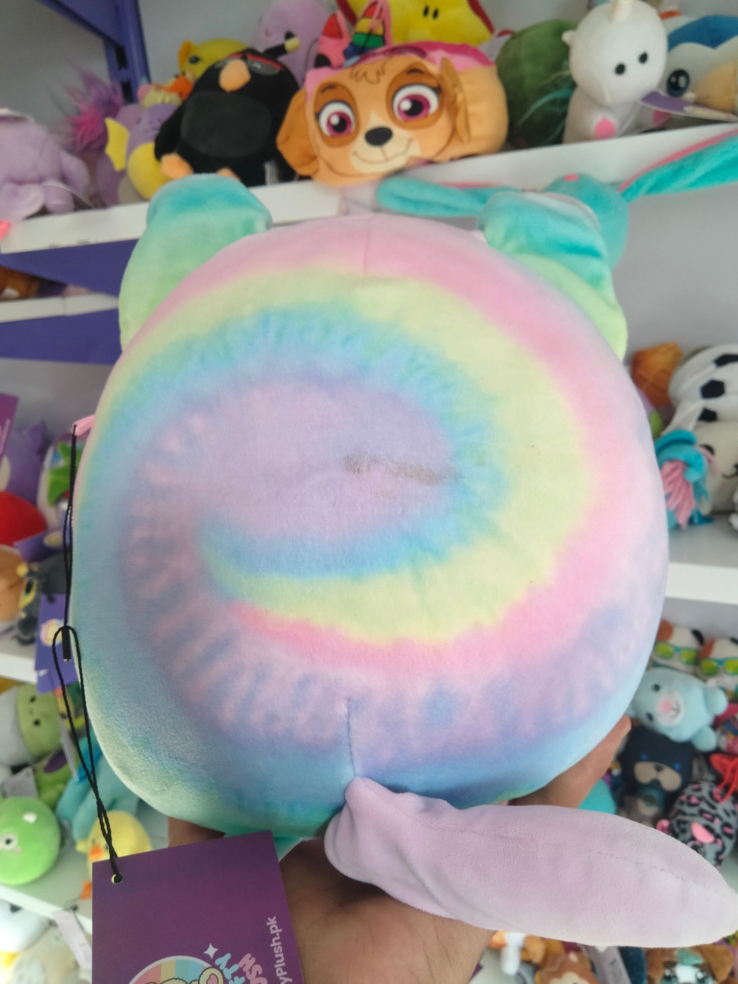 Squishmallows Felexine the Rainbow Fox plush toy.