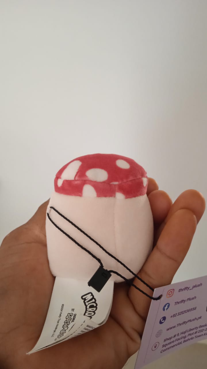 Malcolm the Mushroom plush toy.