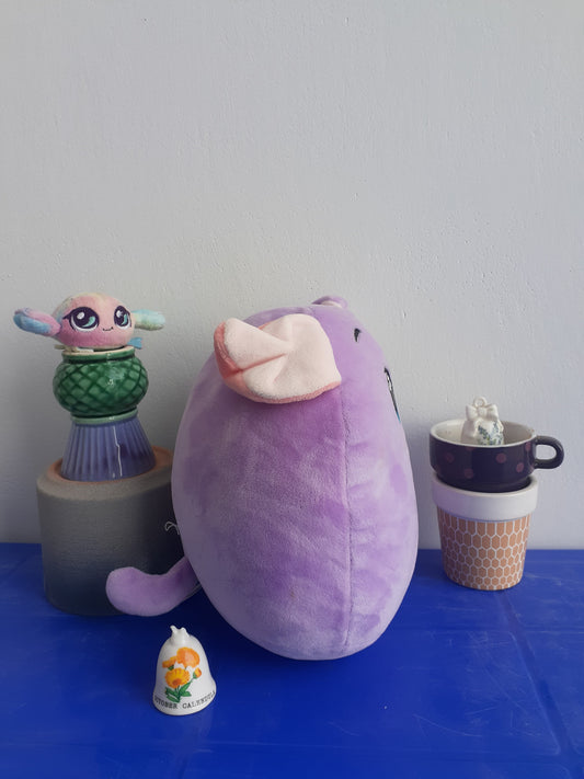 Ty Squish-A-Boo Bitsy Or Ty Fetch 10" Squish, Purple Dog Plushie